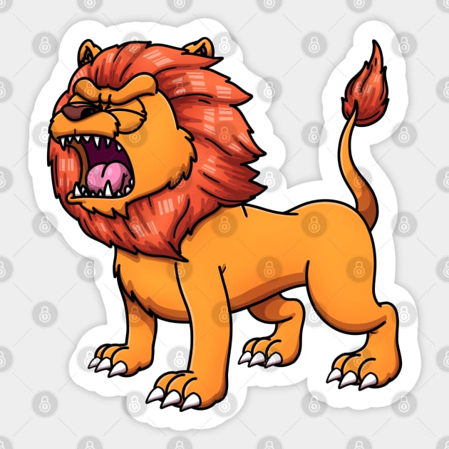 Orange Lion Sticker by TheMaskedTooner